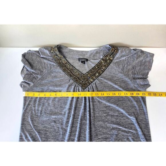 B Design Top Sz XL Gray beaded - Picture 7 of 7